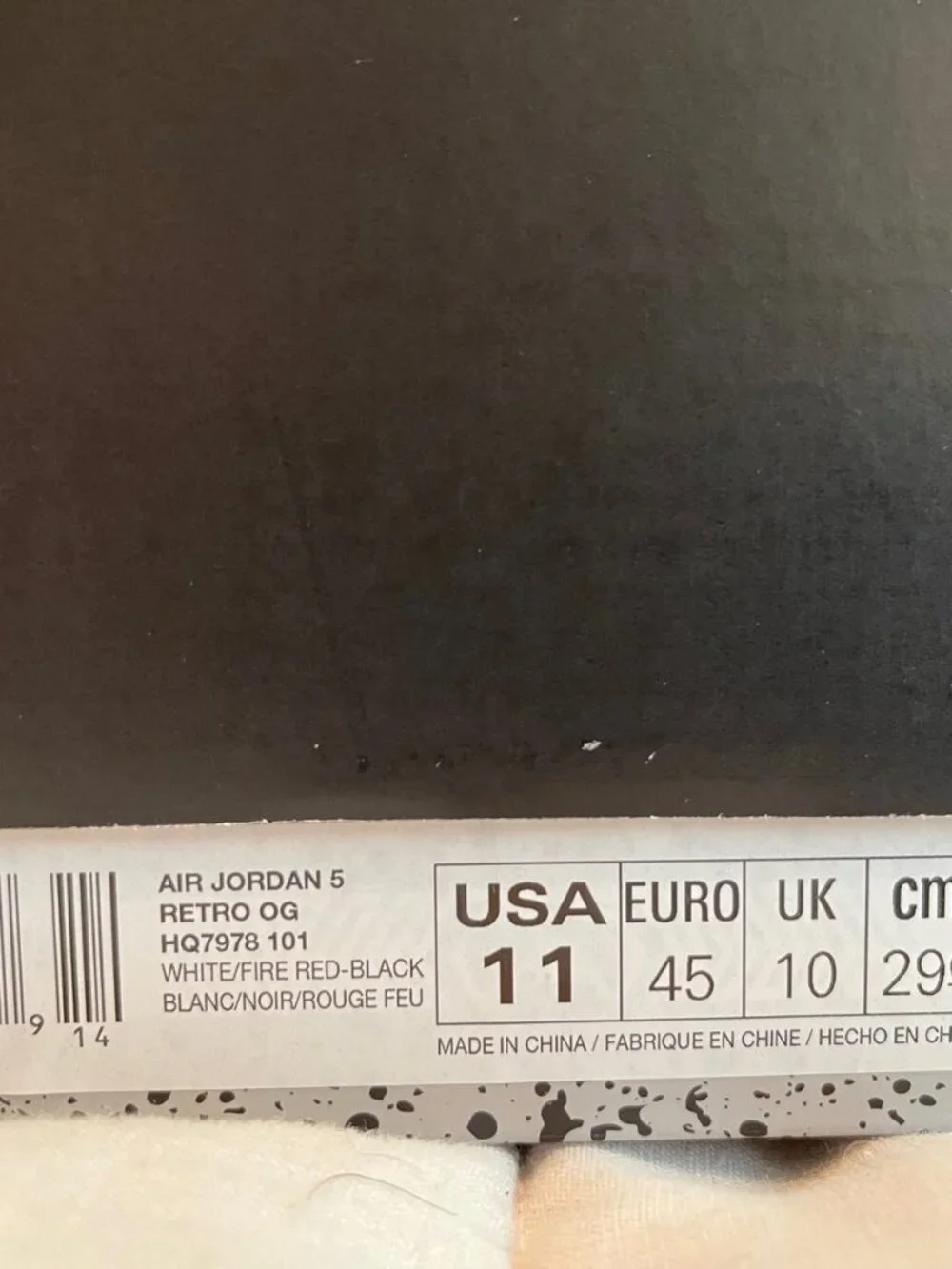 Air Jordan 5 Retro Fire Red Deadstock, Size 11